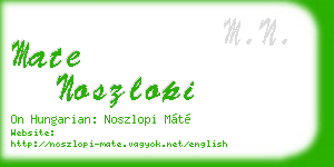 mate noszlopi business card